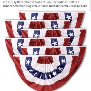 Patriotic Red, White, and Blue Fan Banner - 6 Pack